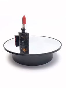 2 in1 Rotating Display Stand 14/20cm Electric 360° Turntable With Mirror For Jewelry Product Holder