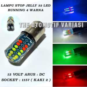 LAMPU STOP REM JELLY 4 WARNA 32 MATA LED 2 MODE RUNNING & FLASH KEDIP 12 VOLT DC UNIVERSAL MOTOR & MOBIL / LAMPU STOP BELAKANG / STOPLAMP