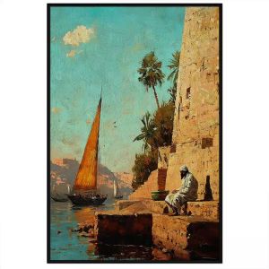 Tranh phong cảnh vẽ ai cập. Tranh treo tường dán tường sơn dầu canvas trang trí. CGI-2077