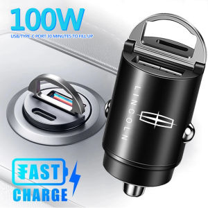 100W QC3.0 PD Mini Car Charger Fast Charging Car USB Type C Charger For Lincoln Continental MKZ Town-car Aviator Navigator MKX