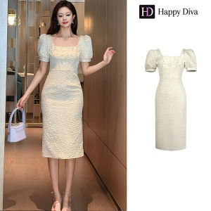 Happy Diva 2025 Womens Dresses Puff Sleeve Dresses Casual Dresses Wedding Party Formal Event Dresses 21732