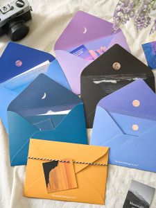Romantic Sunset Afterglow Letter Writing Set Creative Ins Style Handmade Account Material Student Gift Letter Paper Envelope