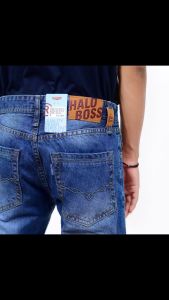 Celana Jeans Panjang Pria Model Standar Reguler Premium Salvadge Accent HALOBOSS Denim High Quality 28 sampai 38