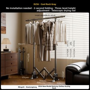 MINGZHI | Foldable Expandable Non-drilling Freestanding Closet Hanger