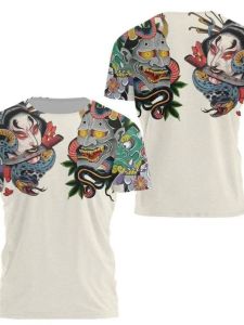 Áo Thun Nam in Họa Tiết Anime 3D in Hình Hoạt Hình Thường Ngày Mùa Hè Cổ Tròn Tay Ngắn Polyester Chống Mài Mòn