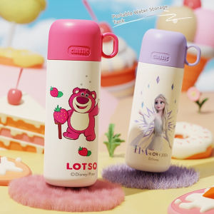 Bình giữ nhiệt dễ thương gấu dâu Pipjoycốc giữ nhiệt có ống hút 500mlly nước giữ nhiệt inox 316bình đá giữ nhiệt