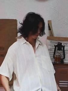 HUILISHI Plain Mens Hollow Design Fashion Short Sleeve Shirt