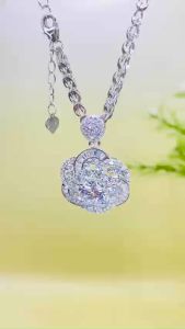 Dây chuyền bạc nam nữ xi bạch kim kiểu Công phụng size 3li5 dài 45cm Mặt dây chuyền bạc mạ vàng trắng hoa kiểu xoáy 9mm Vòng cổ đẹp- KIM LỘC PHÁT