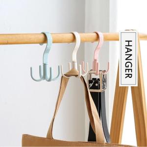 [SG SELLER]Space Saving Rotated Hanger Hooks Wardrobe Clothes Rack Hanger Organizer Bag Hanger Shoes Belt Scarf Hanging Rack Closet Hanger