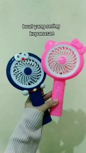 Kipas Angin Portable Genggam 2 IN 1 / Mini Hand Fan LED Hello Kitty Doraemon