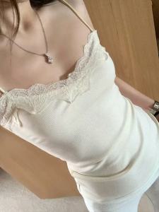 QIAOCHENXIAN | New Spaghetti Strap Lace Tank Top For Plus Size Inner Wear
