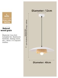 FANZHEN | Retro Chinese Style Wood Wind Designer Creative Flying Saucer Pendant Light
