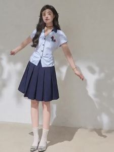 KEIKO | Slimming High Waist Summer Collegiate Style A-line Wide Pleated Midi Skirt
