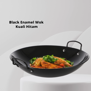 YU Ready Stock Black Enamel Wok / Iron Wok / Kuali Enamel / Kuali Hitam / Kuali Tak Melekat / Kuali Besi