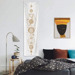 VIKAMA Black Gold Solar System Planet Strip Tapestry Background Cloth Wall Decoration Entrance Room Decoration