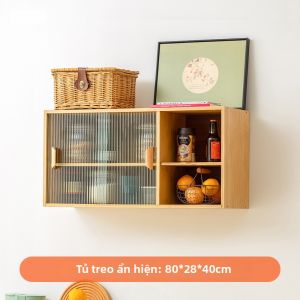 Tủ Lưu Trữ Treo Tường Gỗ Nguyên Miếng