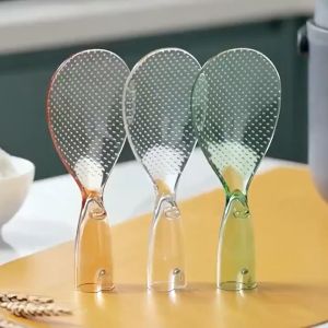 【Free Gifts】Cute Rice Spoon Standing Plastic Small Monster Rice Cooking Scoop Non-stick Rice Spoon High Color Transparent Rice Spoon Kitchen Cooking Tools Rewvvi
