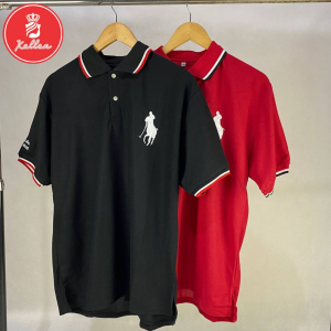 Kaos Kerah Polo Pria Polos Distro Lengan Pendek Pria Dewasa Polo List Tshirt - XELLEA