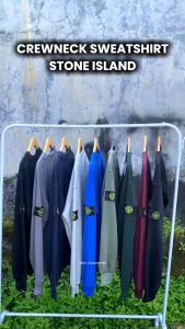 Jaket Sweater Crewneck Stone Island Fulltag & Logo Bordir Quality Premium Distro Pria Wanita