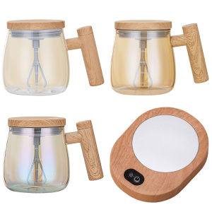 【New Arrival】IP67 Waterproof Self Stirring Coffee Mug with Lid/Handle/Scale 400ML Battery Powered Automatic Drink Stirrers