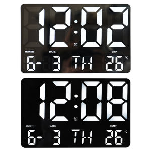 Elegant Digital Alarm Clock with Temperature and Calendar Display for Bedroom and Living Room Silver