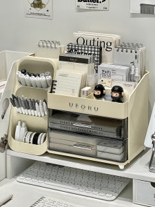Desktop Organizer Box Office Desk Drawer Style Transparent Pen Holder Large Capacity Storage Box for Dormitory And Office