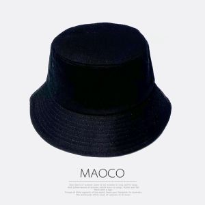 Womens Fishing Cap Double-Sided Solid Color Cotton Korean Style Large Brim Face Covering Sun Hat Street Style Spring Summer Autumn