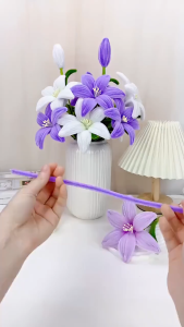Fuzzy Wire 100pcs Makapal Thick Assorted Multicolour Chenille Twisting Mix Color DIY Flower Set Toy