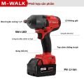 Cờ Lê Tác Động Không Dây Không Chổi Than 1300N.m, 1/2 Inch, Dụng Cụ Tháo Ốc Vít, Dùng Pin 18V, Model M-WALK. 