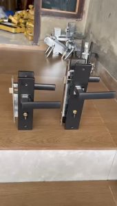 Handle Pintu Hitam Flat Tanggung Medium 20cm / handle pintu minimalis Pintu Besar 25cm / gagang pintu rumah Minimalis Murah