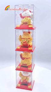 Solar Energy Shaking Hands Lucky Cat Business Gifts Cute Statue Waving Hand for Indoor Outdoor Bedroom Decoration