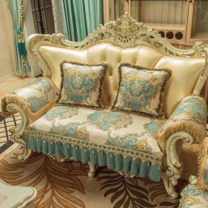 Ghế Sofa Da Cao Cấp Kiểu Châu Âu Chống Trượt Ghế Sofa Da Mỹ Đệm Ghế Sofa Mùa Đông 2020 Họa Tiết Hoa Chất Liệu Cotton