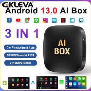 EKLEVA CarPlay Ai Box Android 13 Wireless Carplay Android Auto Car Video TV Box WiFi 2GB+32GB For Netflix Youtube Play Store