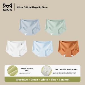 Miiow | MiiOW Cat Woman Seamless Silk Womens Underwear Thin Summer Style Comfortable Breathable Antibacterial Mid Waist Triangle Pants