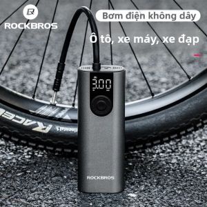 Máy Bơm Xe Đạp Điện ROCKBROS 150psi Không Dây Áp Suất Cao 2600mAh Bơm Xe Đạp Di Động Cho Xe Đạp & Xe Máy