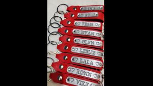 Personalized/Customized Leather Keychain - two toned (Souvenirs giveaways & etc)