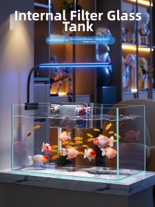 HUICHONG | Ultra Clear Glass Small Aesthetic Filter Oxygen Fish Tank