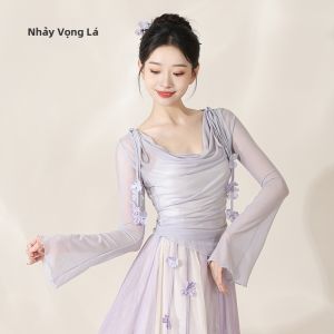 LEAF DANCE | Đầm Voile Rhythm Cổ Xéo Phân Loại Trang Phục Nhảy Múa Cổ Điển Trung Quốc