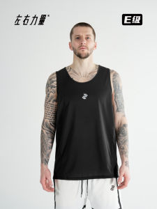 Mens Sport Vest Quick Dry Sleeveless Fitness Clothes Breathable Mesh Training Suit Casual Style round Neck Letter Pattern