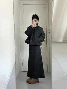 XUECAIQI | Korean Style High-end Warmth Thickened Cotton Coat and Skirt Set