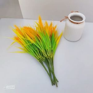 Bông lúa 1 cây 7 nhánh cây lúa nhân tạo 43cm giống thật trang trí nhà cửa decor bàn làm việc cửa hàng quán xá công ty