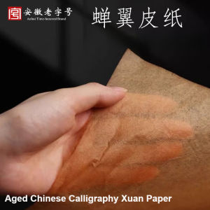 50 Sheets Aged Chinese Calligraphy Xuan Paper 13.78X16.53 Inch Antique Looking Old Fashion Faux Parchment Rice Vintage Paper