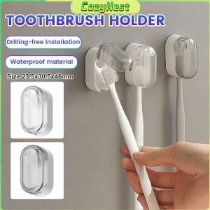 C.N Toothbrush Holder Wall-mounted Punch-free Toothbrush Storage Rack Automatic Flip Cover