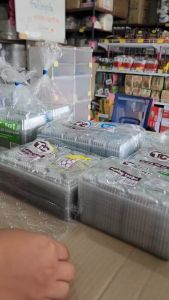 (ชุดละ 2 แพค) ถาดพลาสติก ถาดปลาหมึก ถาดรองอาหารสำหรับบรรจุผลไม้ เนื้อสัตว์ อาหารต่างๆ แพคละ 100 ชิ้น