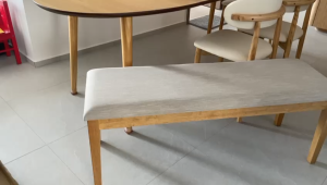 Flexidesignx FENZIA Dining Bench 100cm/120cm Walnut Solid Wood 2 Seater Shoe Bench