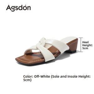Agsdon | Heeled Slipper/Sandals French Style Wide Wearability Summer