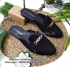 Sepatu sandal blackpanda sepatu wanita blackpanda sepatu slop/mules blackpanda trendy terbaru kenan wl7
