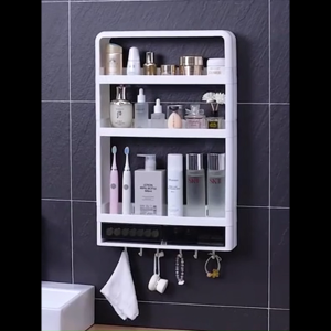 Clean Store 2/3 Tiers Bathroom Washstand Storage Cabinet Bathroom Wall Hanging Storage Cabinet Toilet Wall Punch-free Shelf
