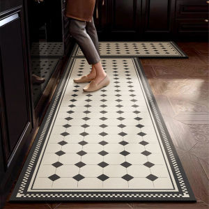 VIKAMA American retro kitchen mat Eco Diatomite Counter Mat Quick Dry Non-Slip Tile Absorbent Kitchen Rug Oil-Proof Surface
