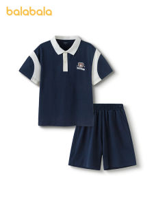 Balabala bé trai Bộ đồ hai mảnh mỏng mùa hè phong cách trường học 2025